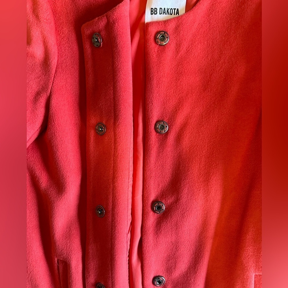 BB Dakota Catina Coral red wool blend coat, size small - Picture 8 of 10